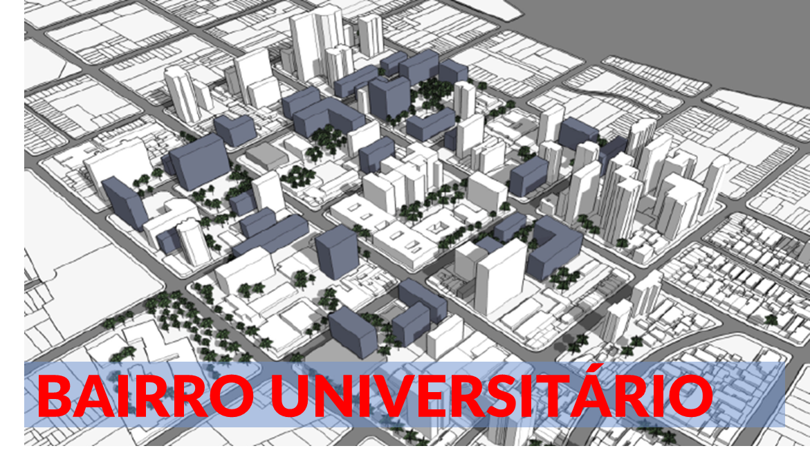 modelo em 3d do bairro universitário