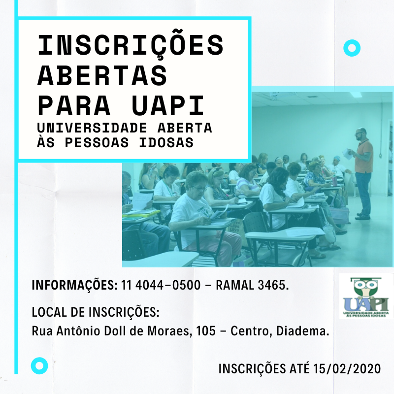 Inscrições abertas para uapi universidade aberta às pessoas idosas