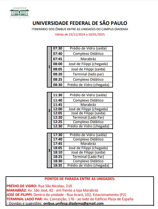 onibus dez 2024 e jan 2025