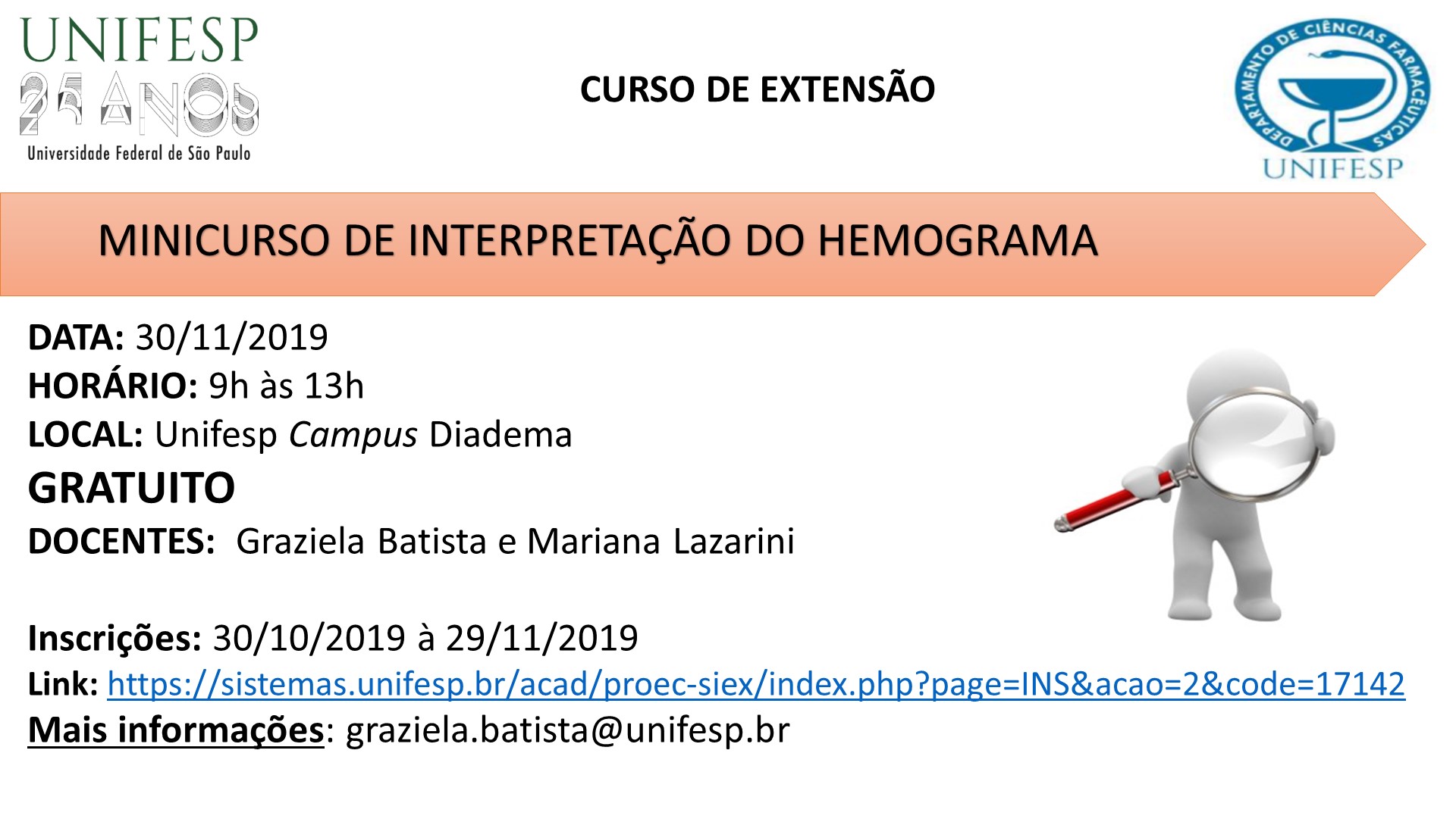 Divulgação Curso de extensão hemograma