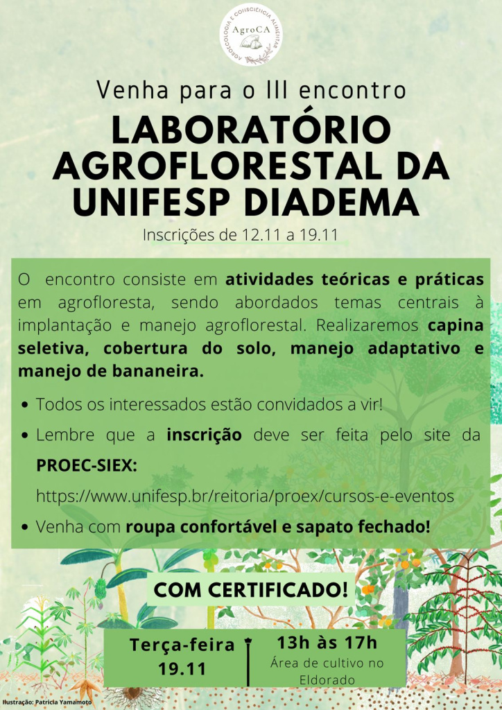 III Encontro do Laboratório Agroflorestal da Unifesp Diadema de 2024 