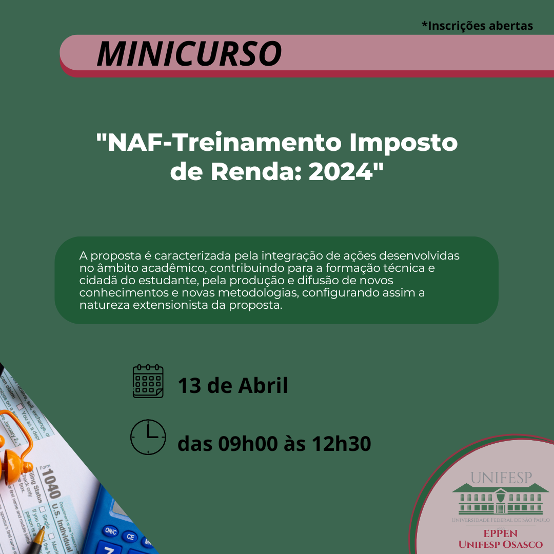 NAF Treinamento Imposto de Renda 2024