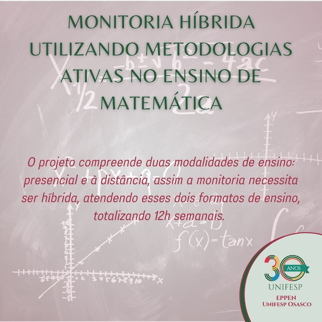 Monitoria híbrida utilizando metodologias ativas no ensino de matemática