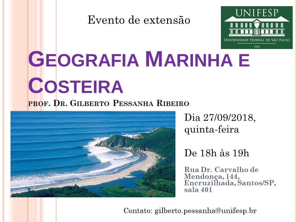 GEOGRAFIA MARINHA E COSTEIRA   evento de extensao   cartaz