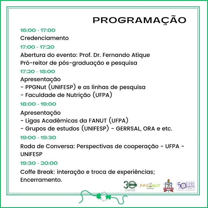 I Encontro de Nutrição UNIFESP e UFPA 