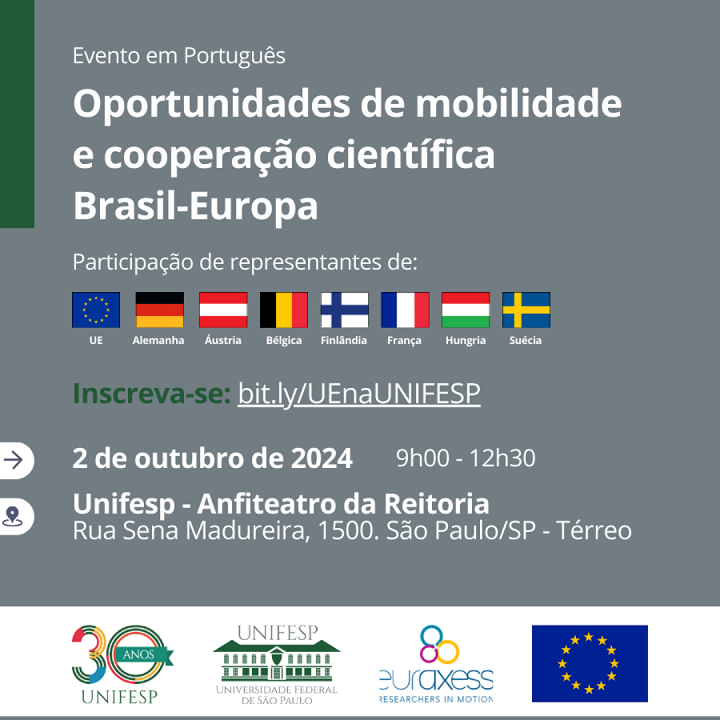 Oportunidades de mobilidade e cooperação científica Brasil Europa