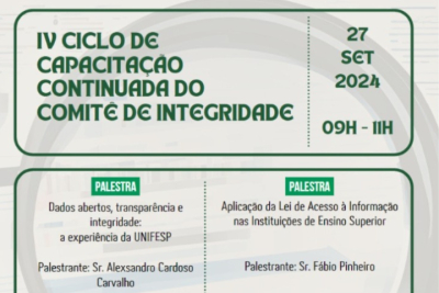 IV Ciclo de Capacitação Continuada em Integridade Pública