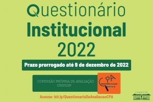 CPA/Unifesp disponibiliza questionário institucional 2022 - Prazo prorrogado até 9/12