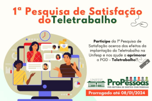 Participe da 1.ª Pesquisa de Satisfação do Teletrabalho na Unifesp