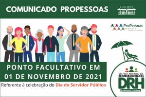 Comunicado Propessoas - Ponto Facultativo / Dia do Servidor Público