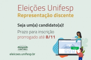 Estão abertas as inscrições para representação discente nos conselhos centrais, de campus e nas congregações da Unifesp