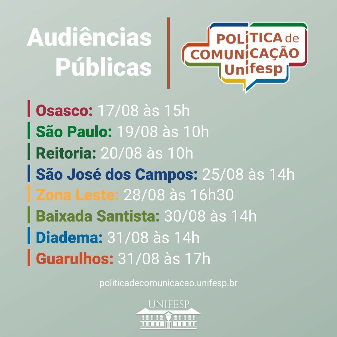 Calendário das audiencias