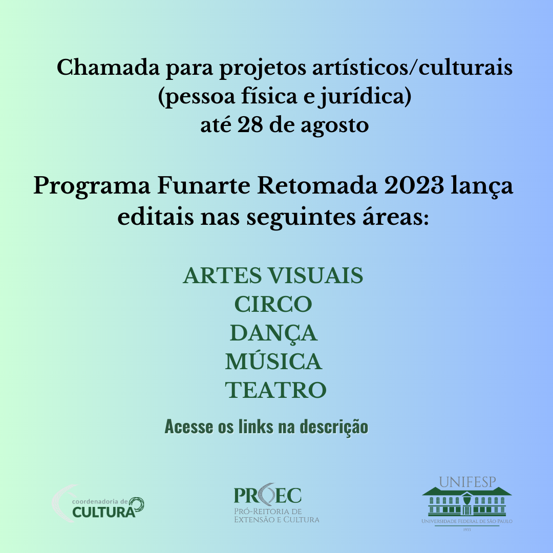 Editais Funarte Retomada 2023 para Instagram