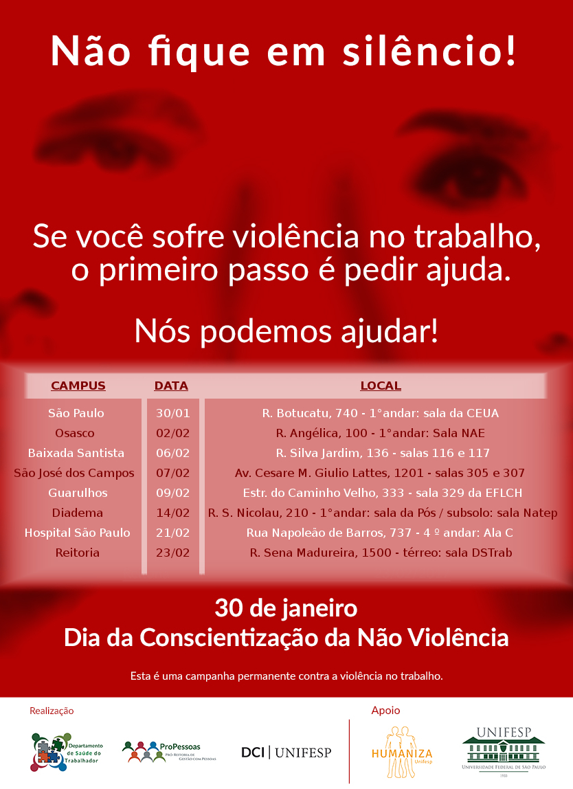 Não fique em silêncio: 30 de janeiro, dia da conscientização da não violência